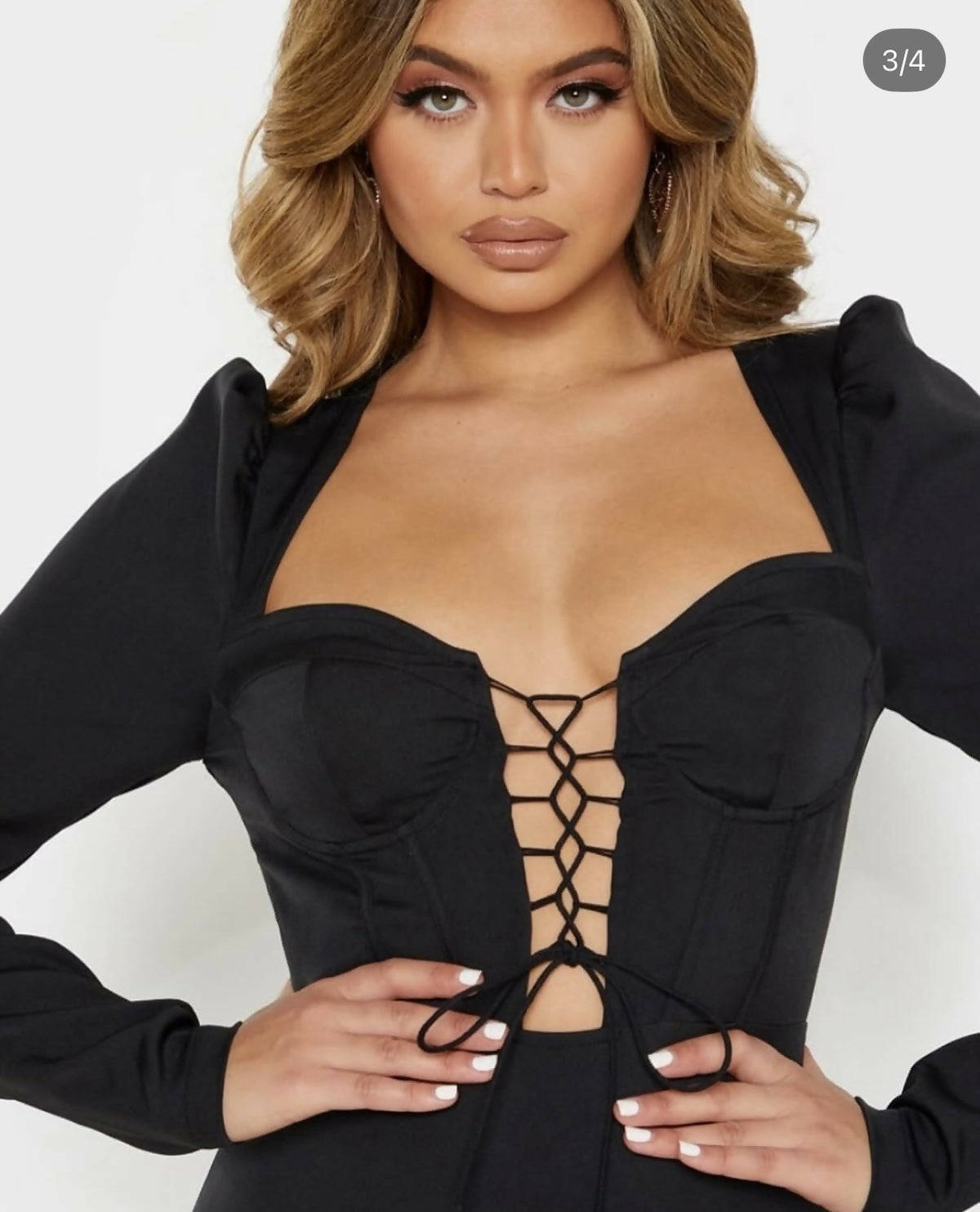 Pretty Little Thing Black Corset Mini Dress