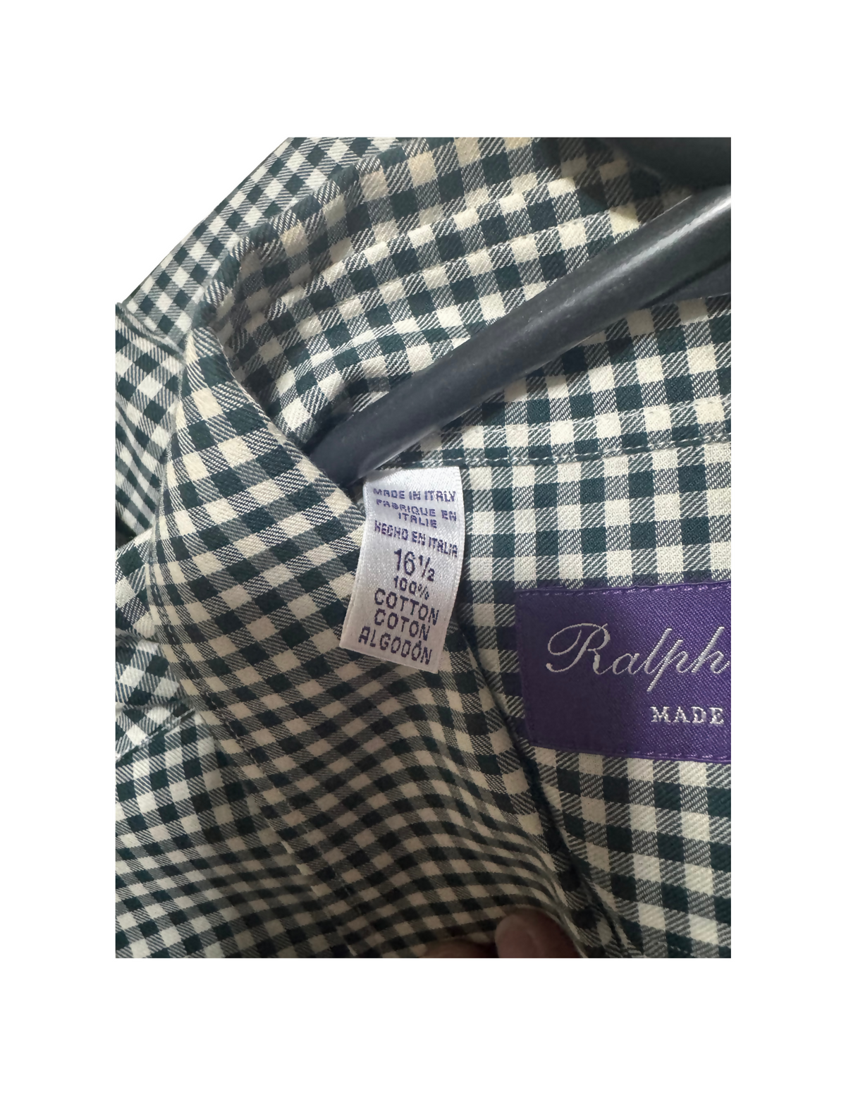 Ralph Lauren Purple Label Gingham Dress Shirt – Green/Cream, NWT (Sz 16½)