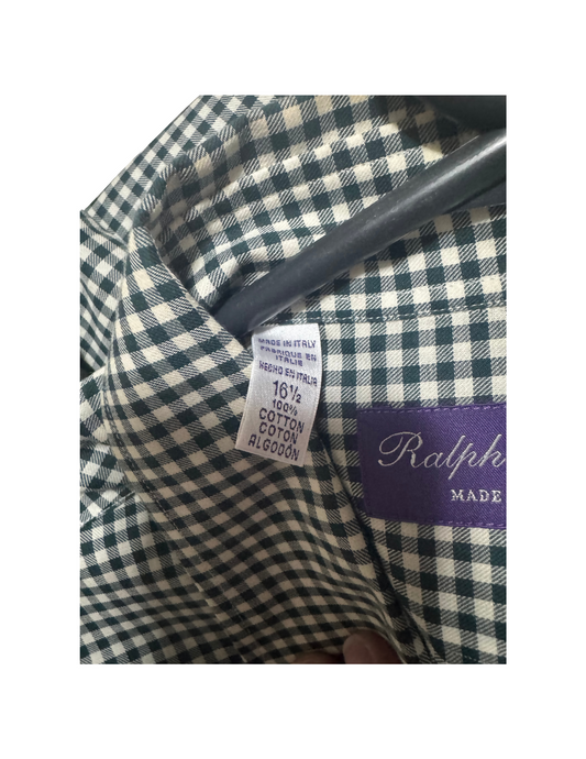 Ralph Lauren Purple Label Gingham Dress Shirt – Green/Cream, NWT (Sz 16½)
