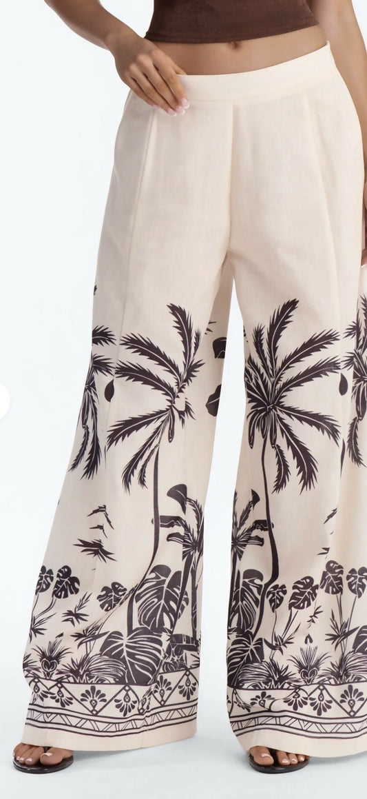 Wide Leg Printed Pant