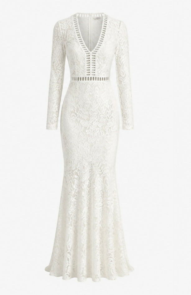 White Lace Evening Dress