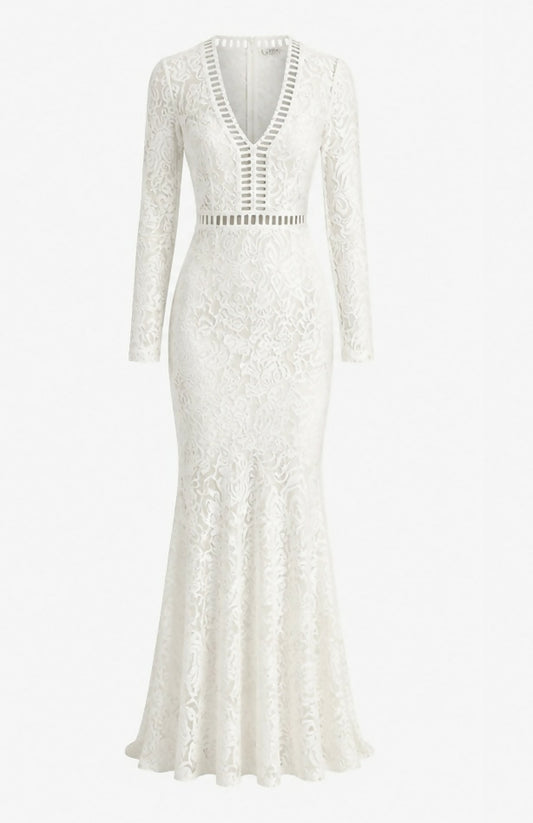 White Lace Evening Dress