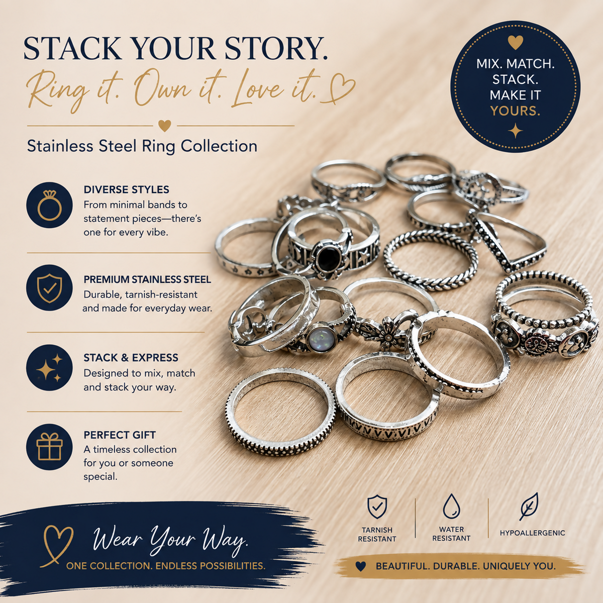 24 Piece Stack Your Story Ring Collection