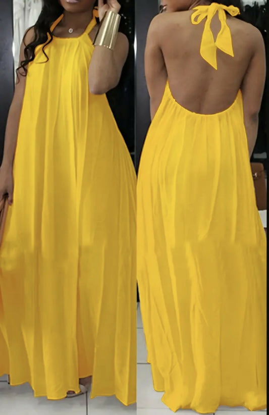 Yellow maxi dress