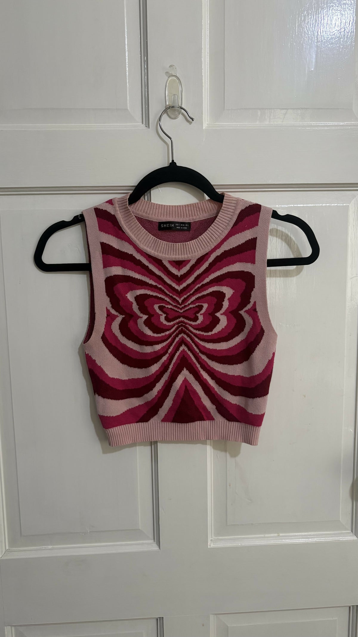 Butterfly Cropped Knit Tank Top