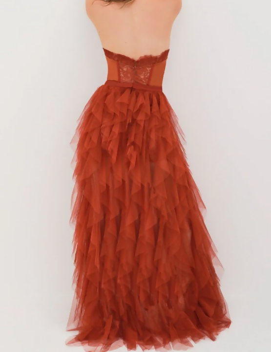 For Love and Lemons Bustier Dress in Rust