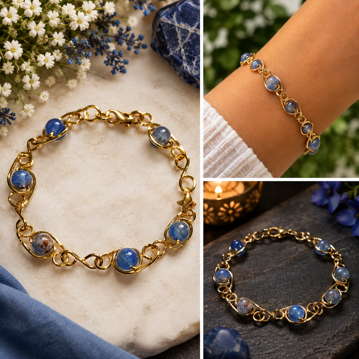 Blue Dragon Vein Agate bracelet