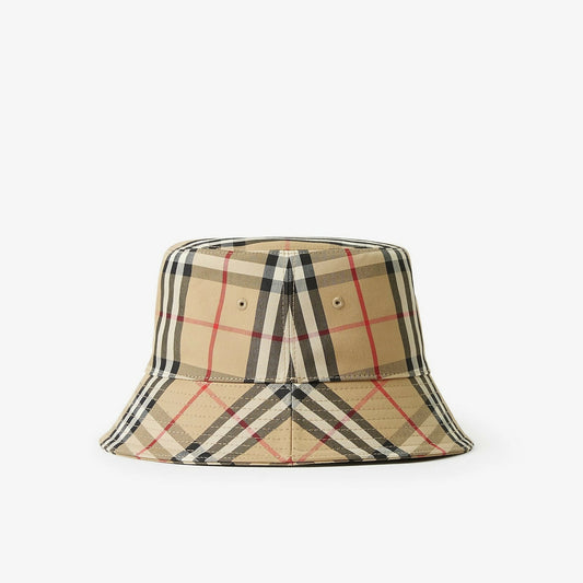 (NEW) Burberry Vintage Check Technical Cotton Bucket Hat