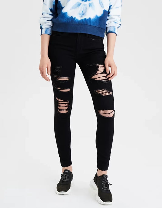 AE Ne(x)t Level High-Waisted Ripped Jeggings