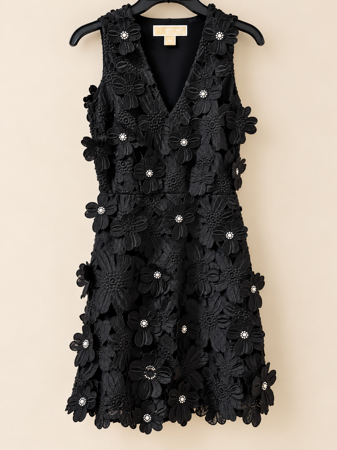 MICHAEL Michael Kors Black Floral Appliqué Dress – Size 00