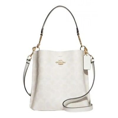 Coach Mollie Bucket Bag 22 in Signature Canvas Glacier White