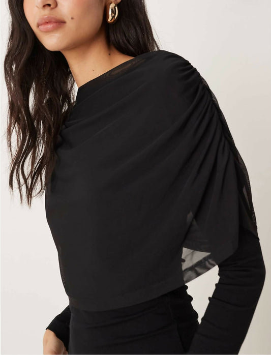 ASOS DESIGN Cape Long-Sleeve Top