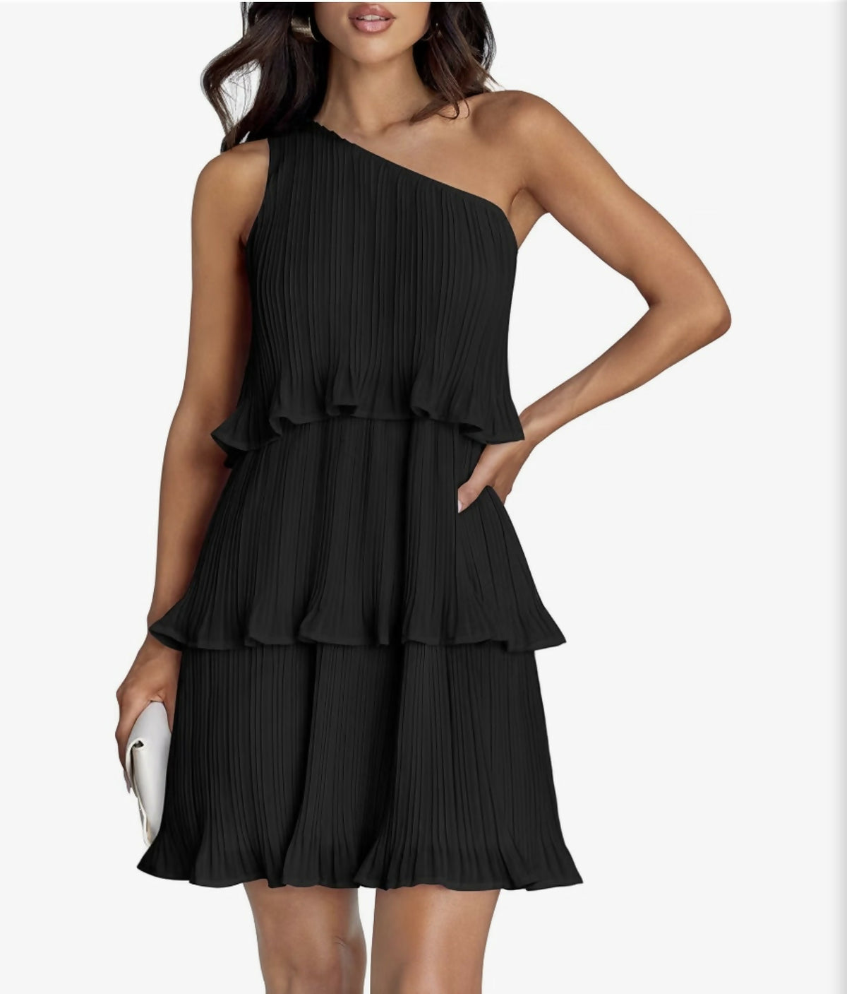 Zesica one shoulder ruffle dress
