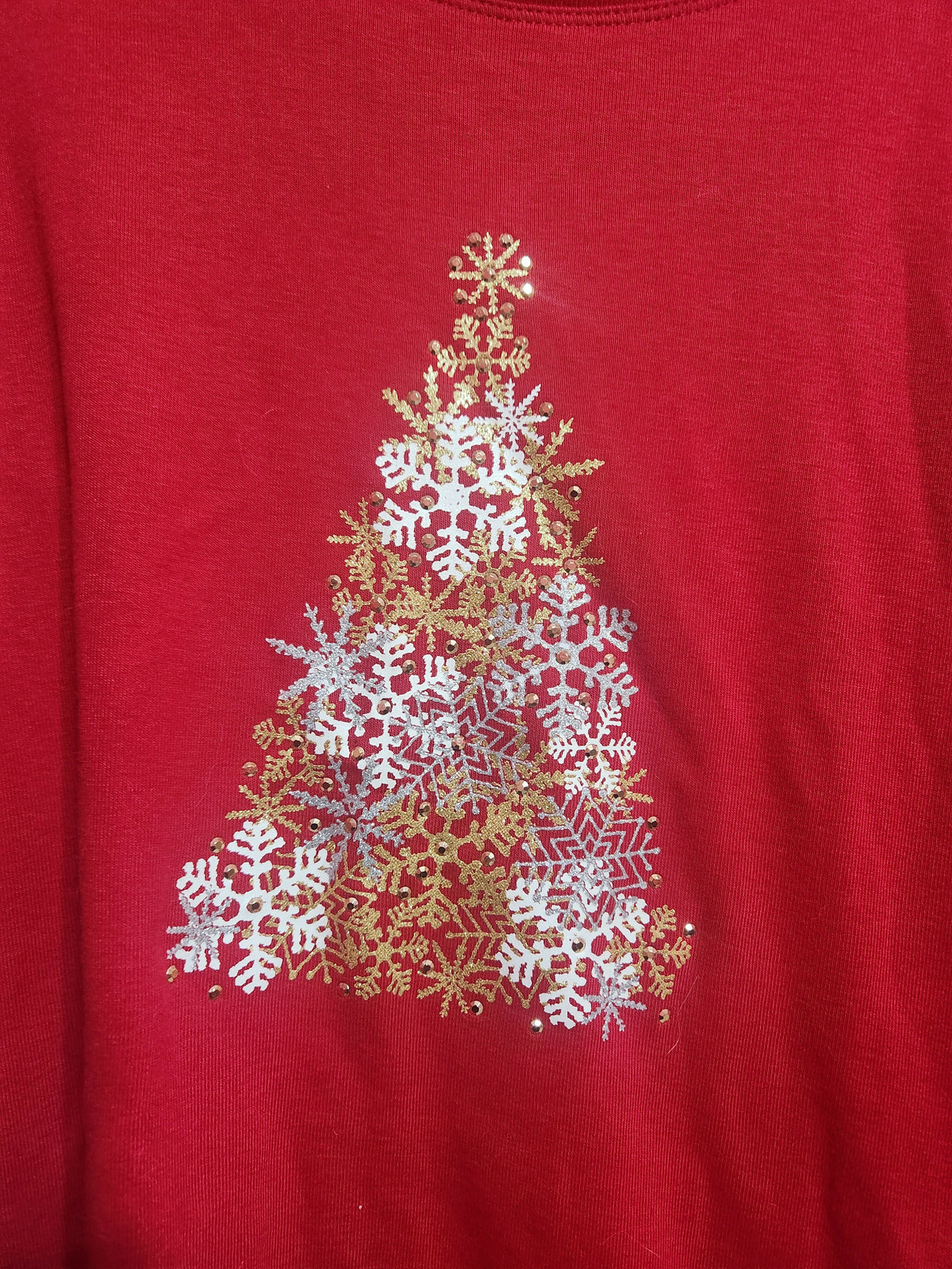 Red Christmas Tree Long-Sleeve Top