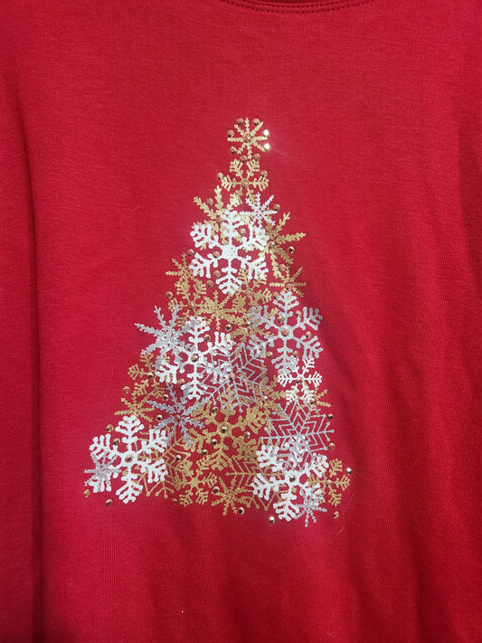 Red Christmas Tree Long-Sleeve Top