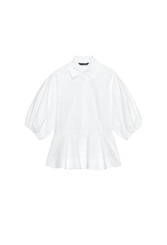 ZARA PEPLUM SHIRT WITH PUFF SLEEVES