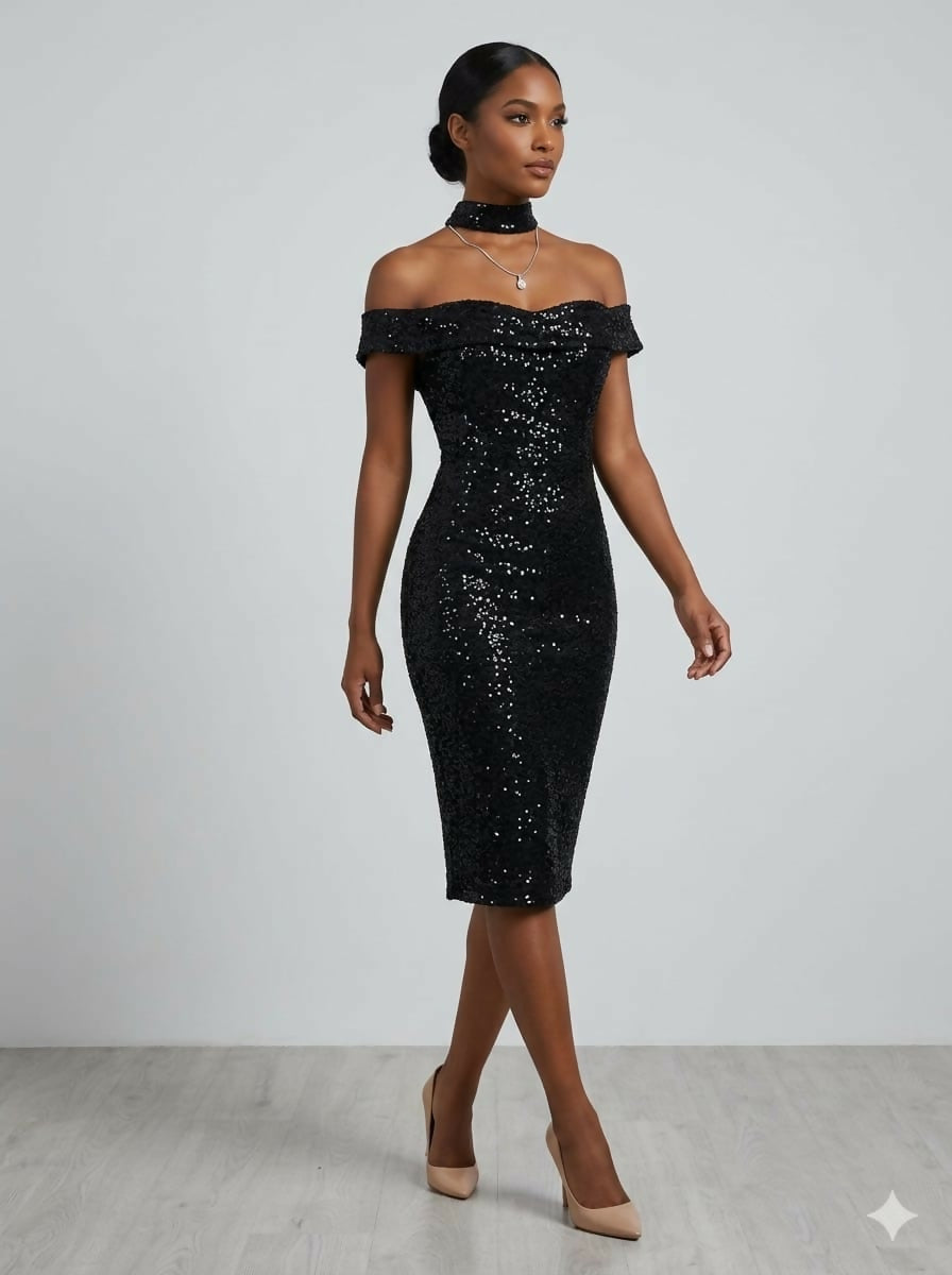 The Evening Icon Black Cocktail Dress
