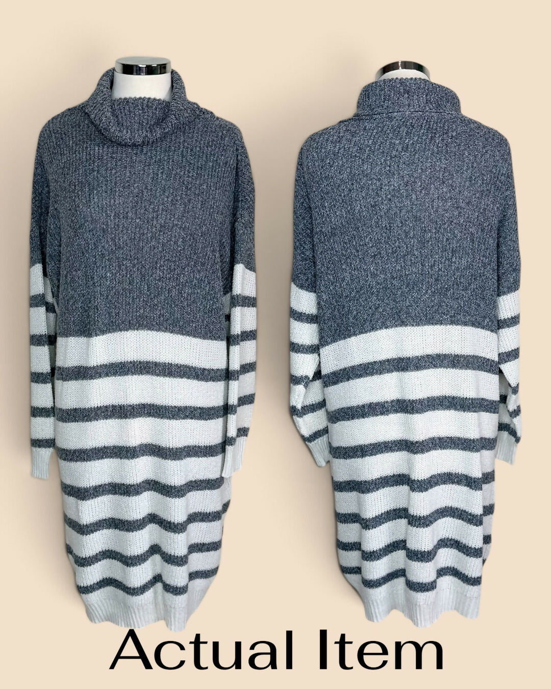 SHEIN Essnce Plus Striped Drop Shoulder Sweater Dress