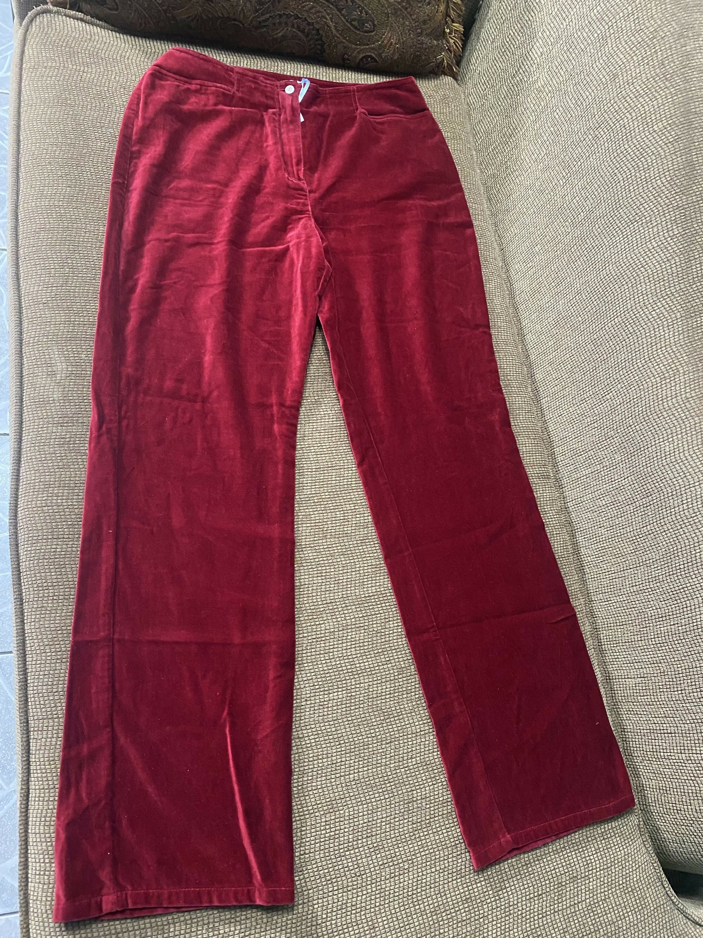 Maroon velvet pants