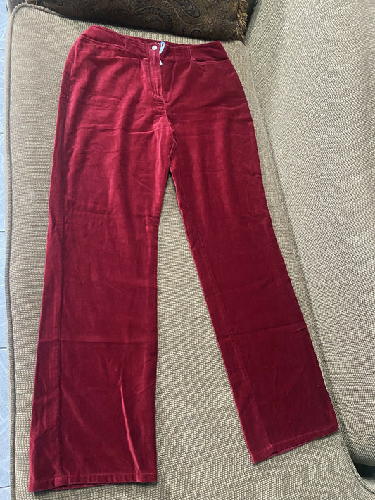 Maroon velvet pants