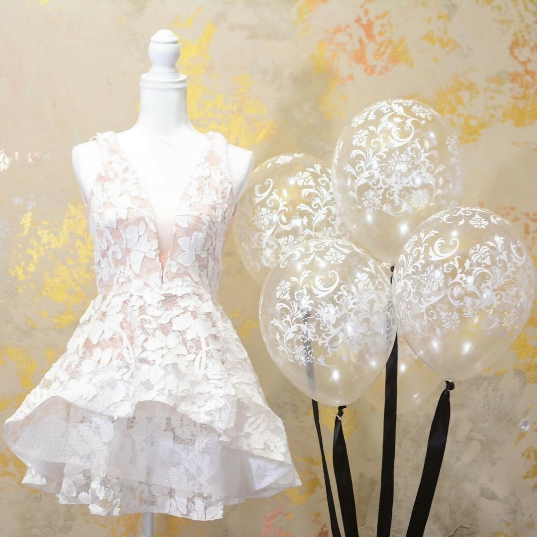 (NEW) Floral Lace Appliqué Dress