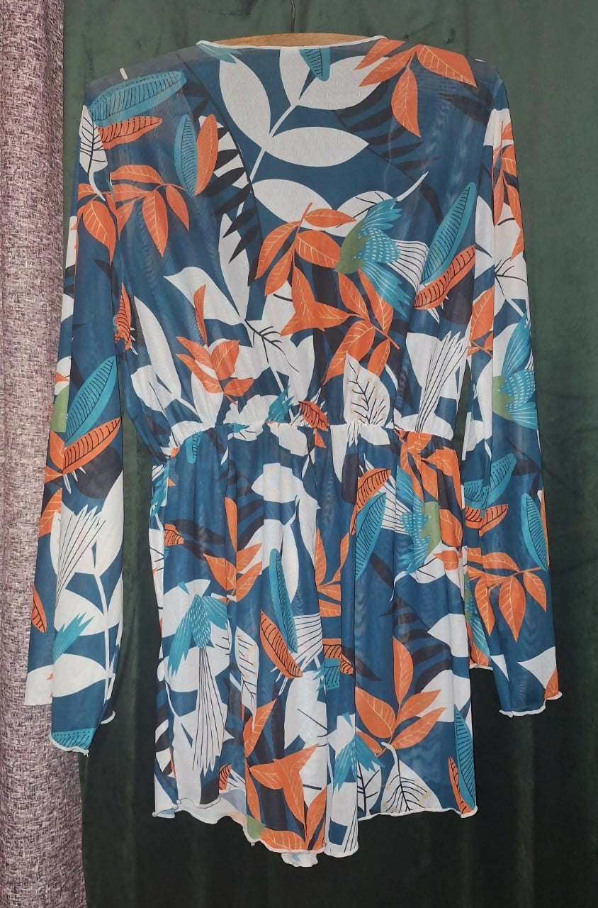 Tropical Print Beach CoverUp