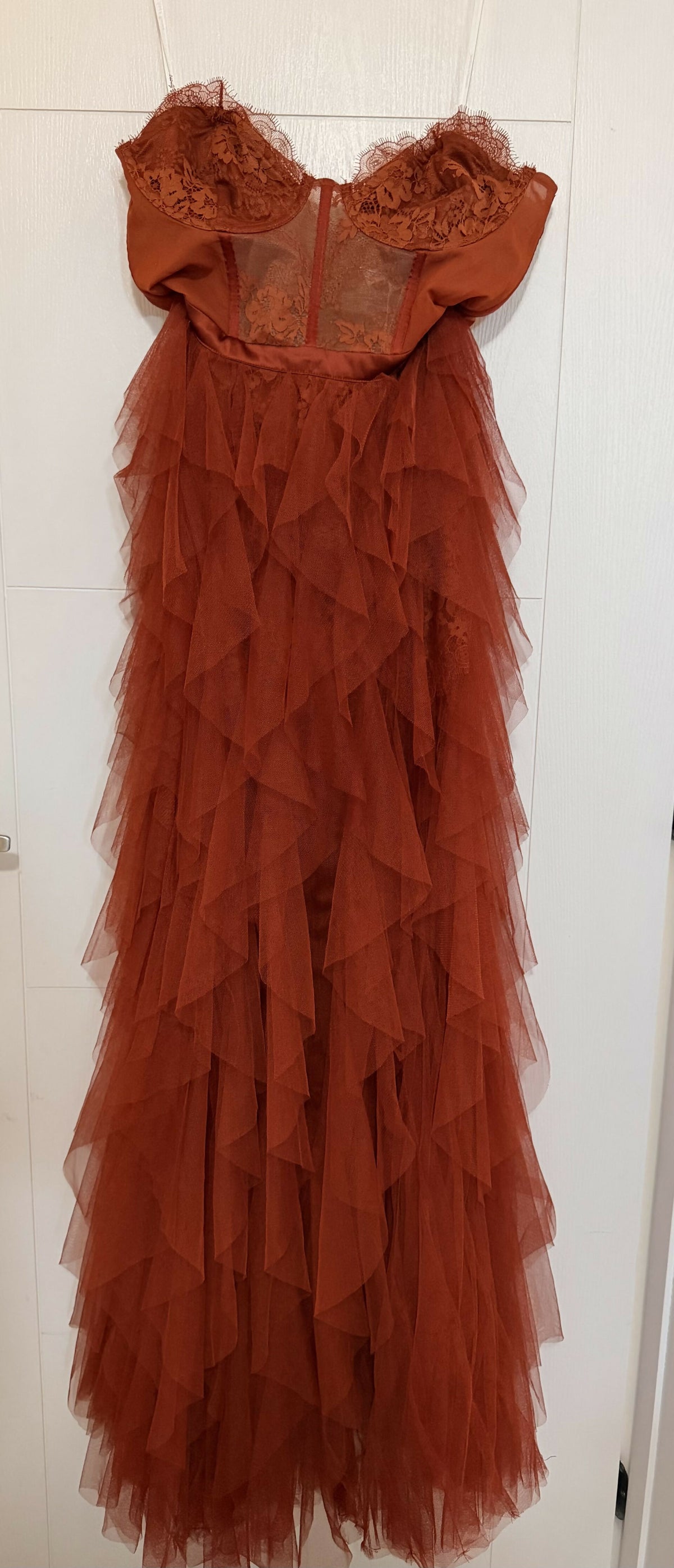For Love and Lemons Bustier Dress in Rust