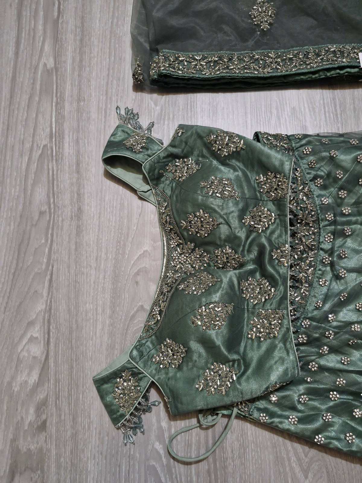 Sage green lehenga