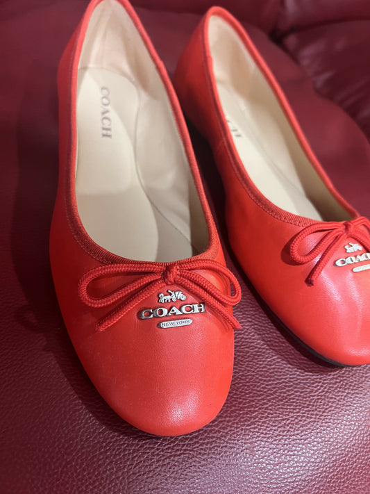 Red Coach ballet flats