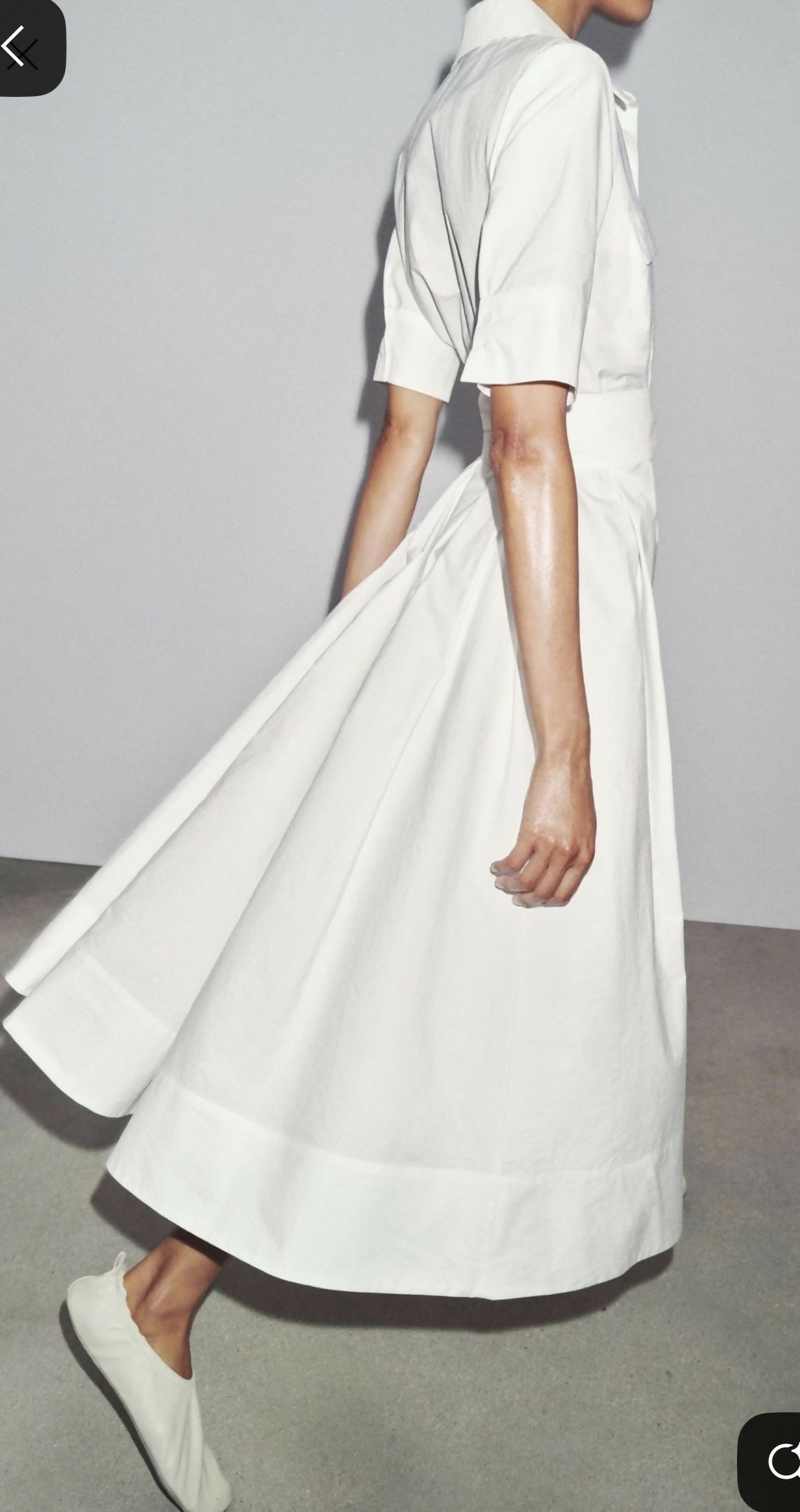 ZW ZARA Collection Poplin Midi Belted Dress