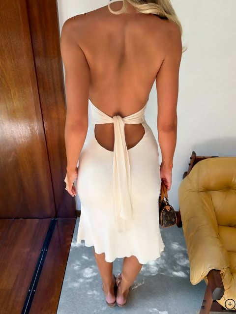 Tiger Mist White Isabelle Midi Dress