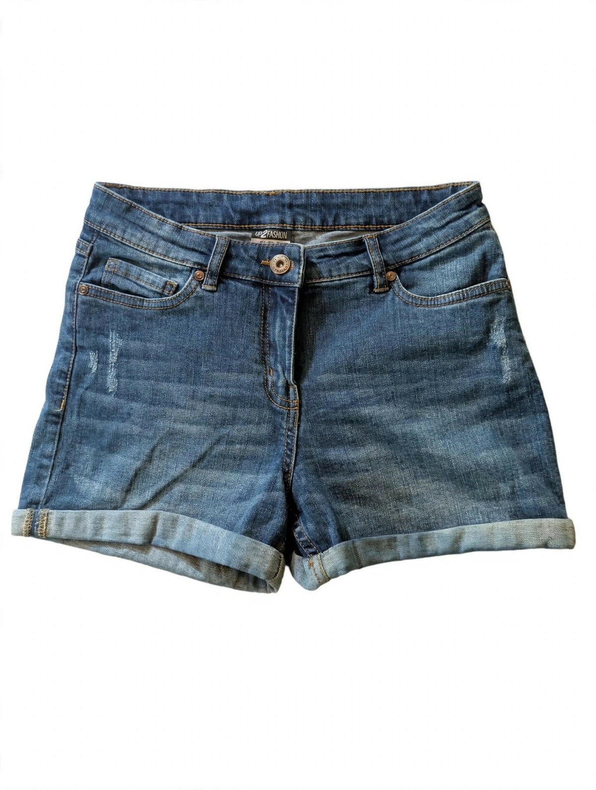 Fold Detail Denim Shorts