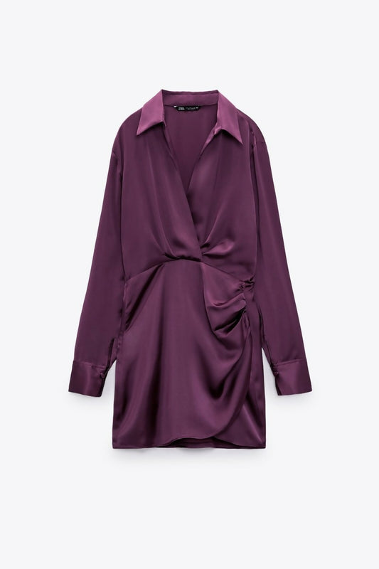 Zara Satin Wrap Dress