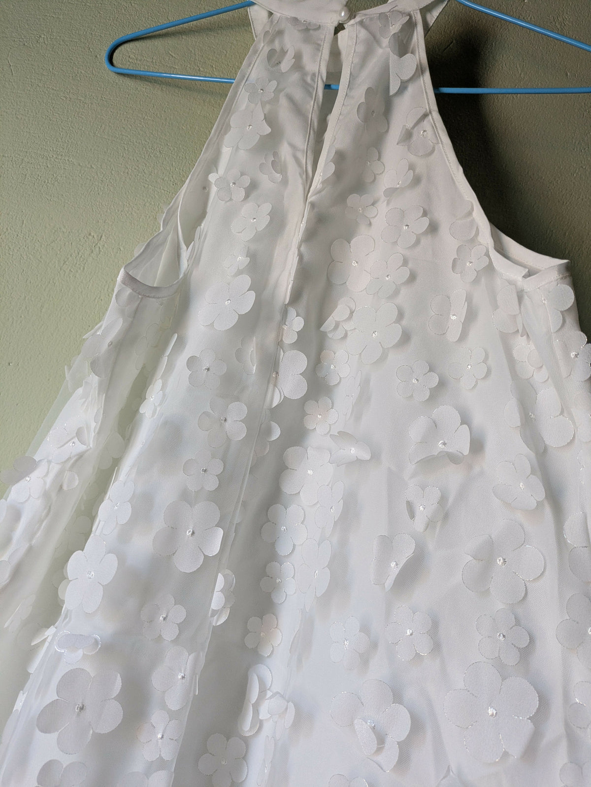 White Floral Applique Dress