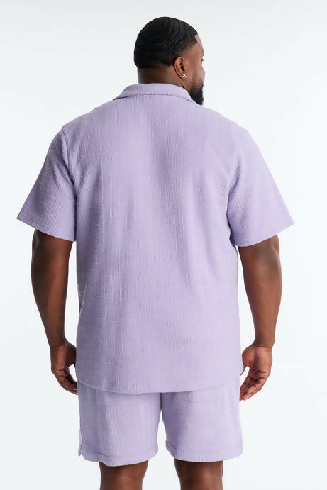 Fashioon Nova Dean Textured Short Sleeve Button Up Shirt