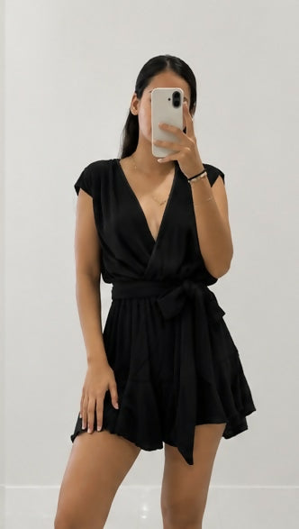 Midnight Wrap Romper 🖤