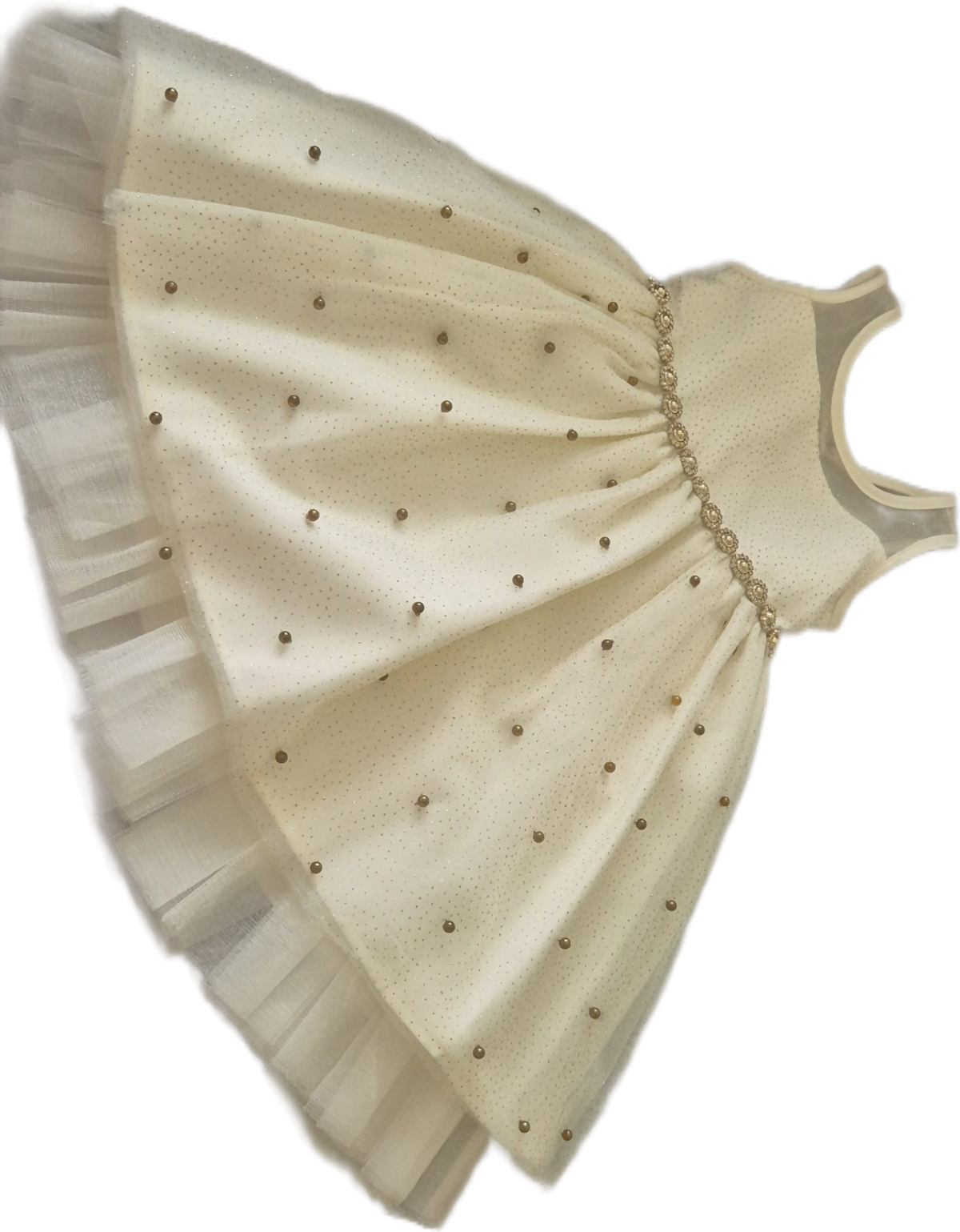Toddler Girl's Formal Dress in Gold and Ivory size 3T