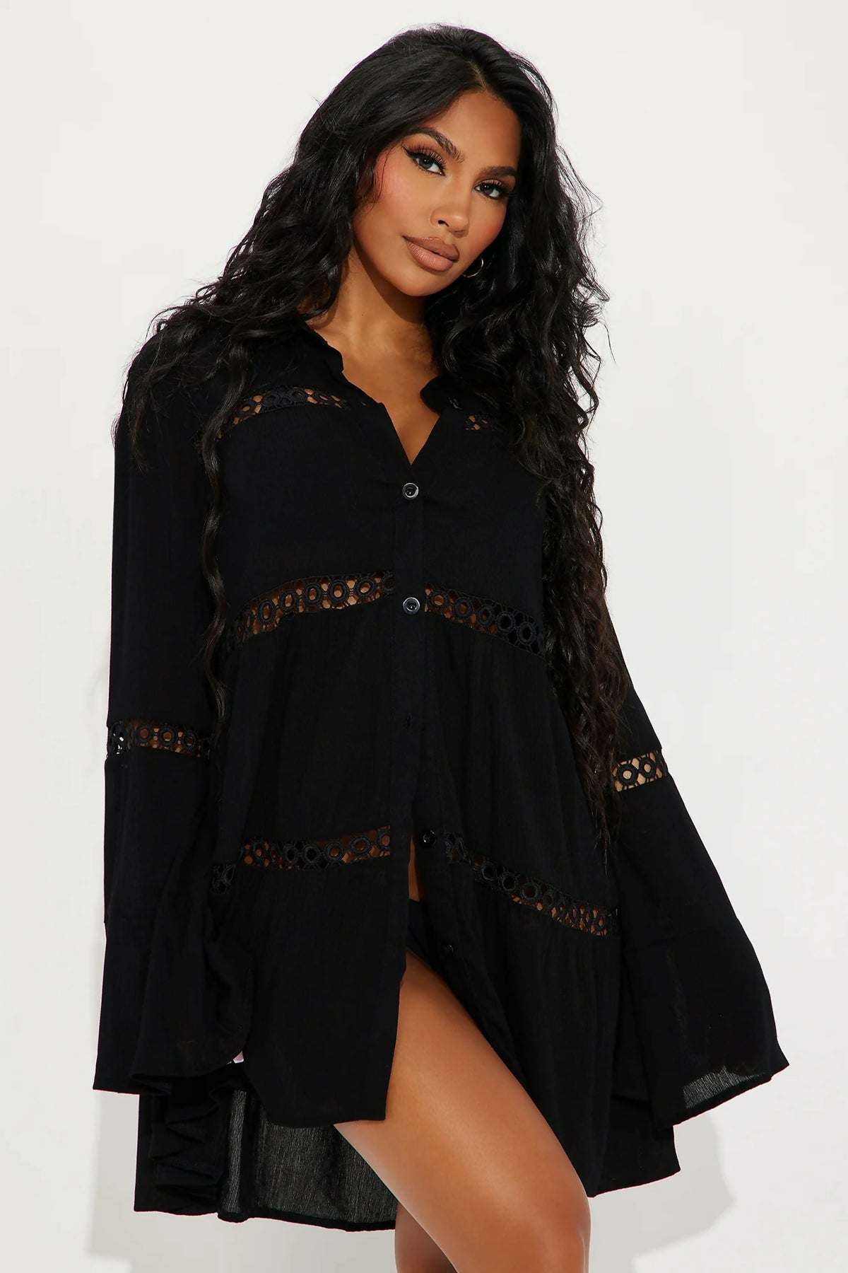 Breezy Linen Cover Up Shirt Dress
