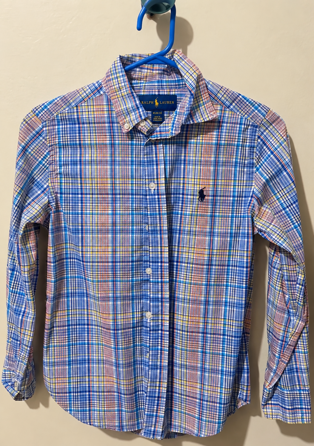 Polo Ralph Lauren Boys’ Plaid Button-Down Shirt – Size M (10–12)