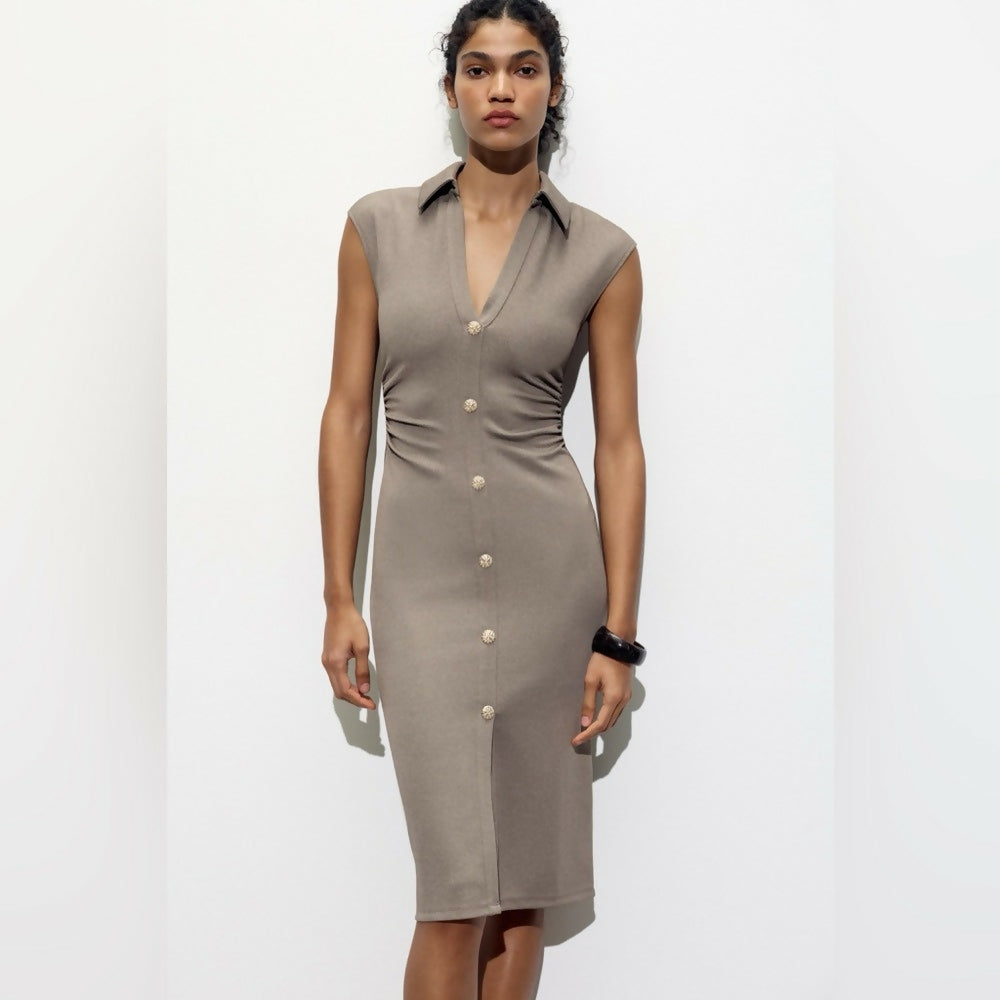 Zara Button Down Midi Dress