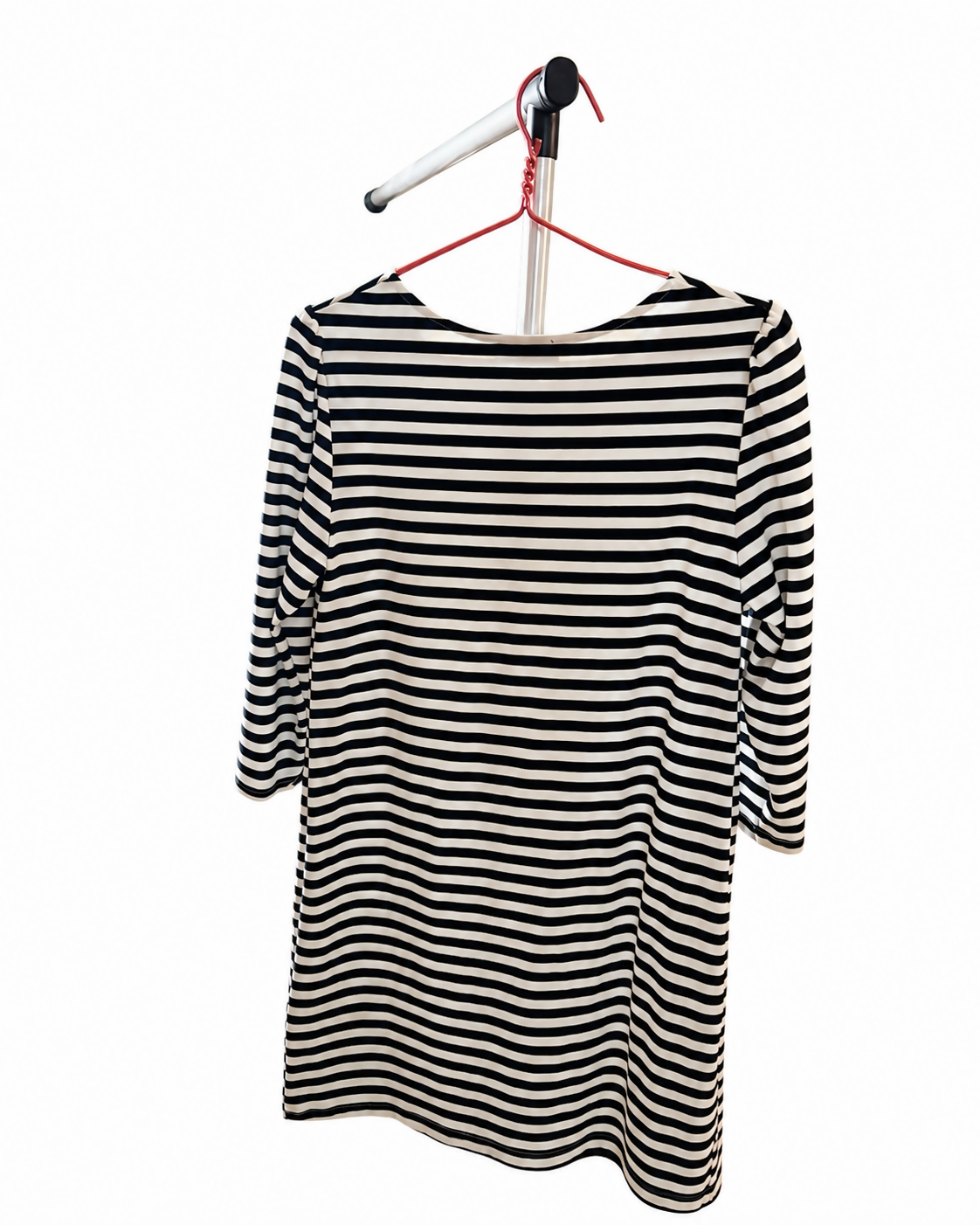 New Look Petite Black & Cream Striped Shift Dress | UK 10 / US 6