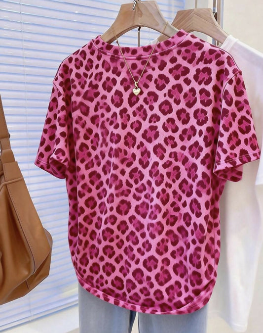 Pink Leopard Print T-Shirt