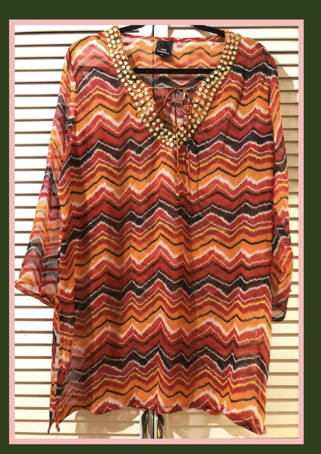 Vibrant boho beach cover up