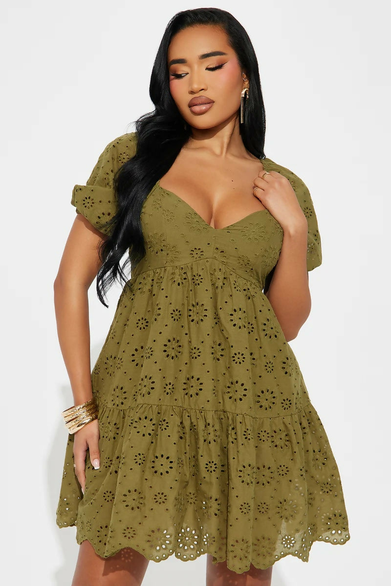 Fashion Nova Eyelet Mini Dress