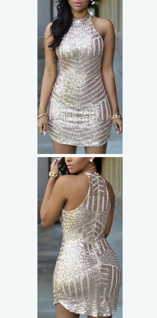 Gold Sequins Dress