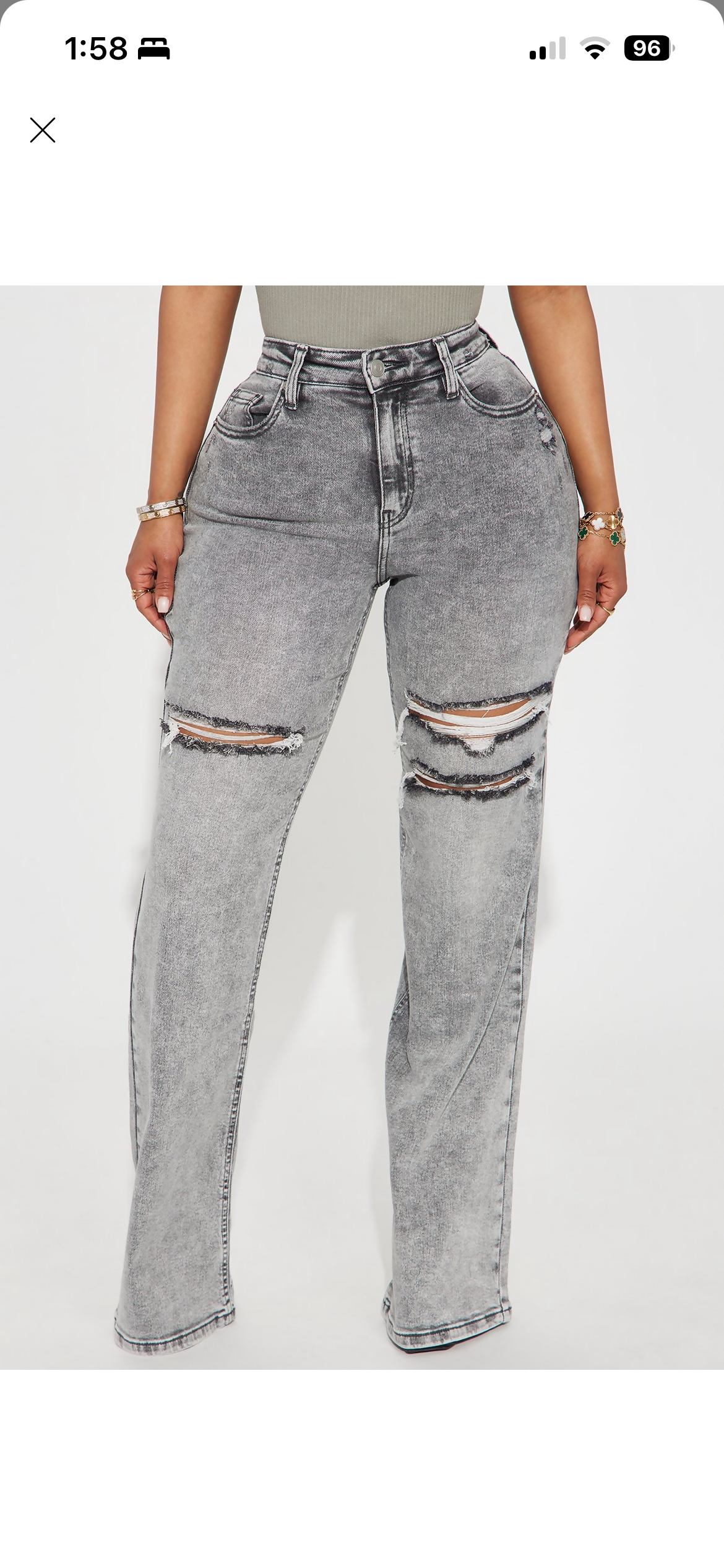 Fashion Nova ripped stretch baggy jeans