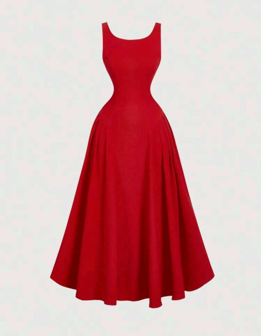 OPEN BACK DRESS WITH LARGE BOW