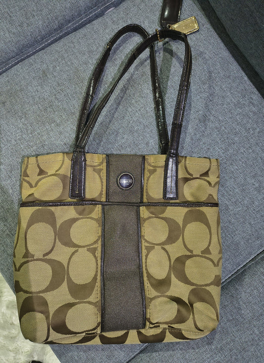 Coach Signature Stripe Tote Bag