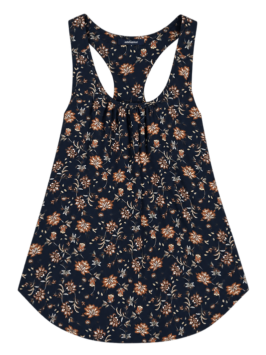 Brown Floral Tank Top