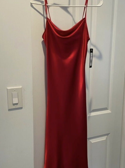 Bebe red satin dress